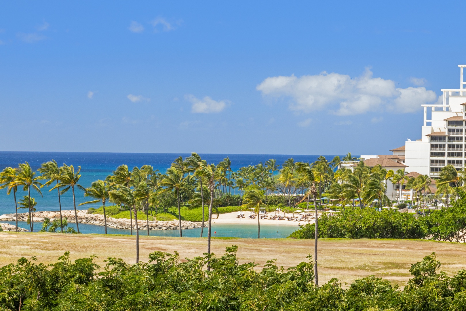 Kapolei Vacation Rentals, Ko Olina Beach Villas B602 - The aerial shot of the lagoon.