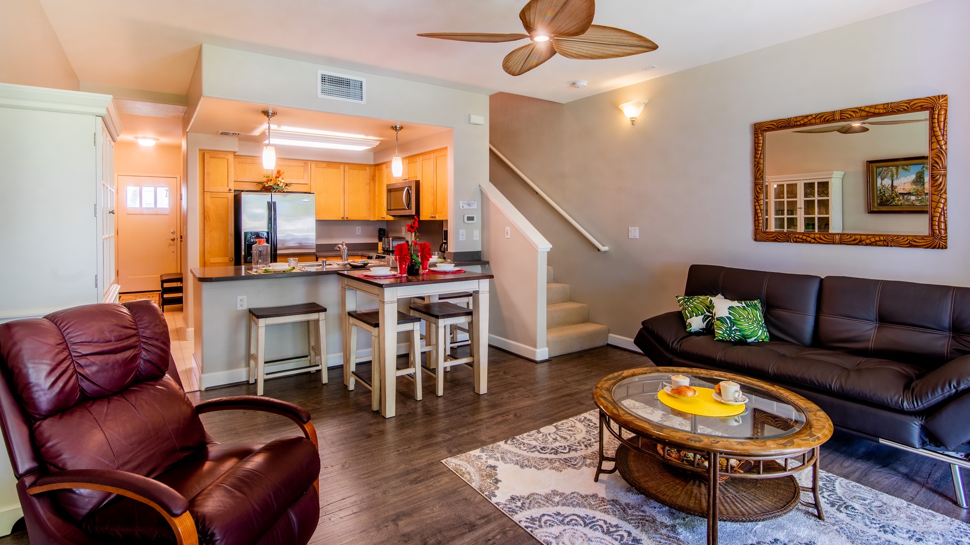 Kapolei Vacation Rentals, Hillside Villas 1538-2 - An open floor plan with kitchen, dining and living areas.