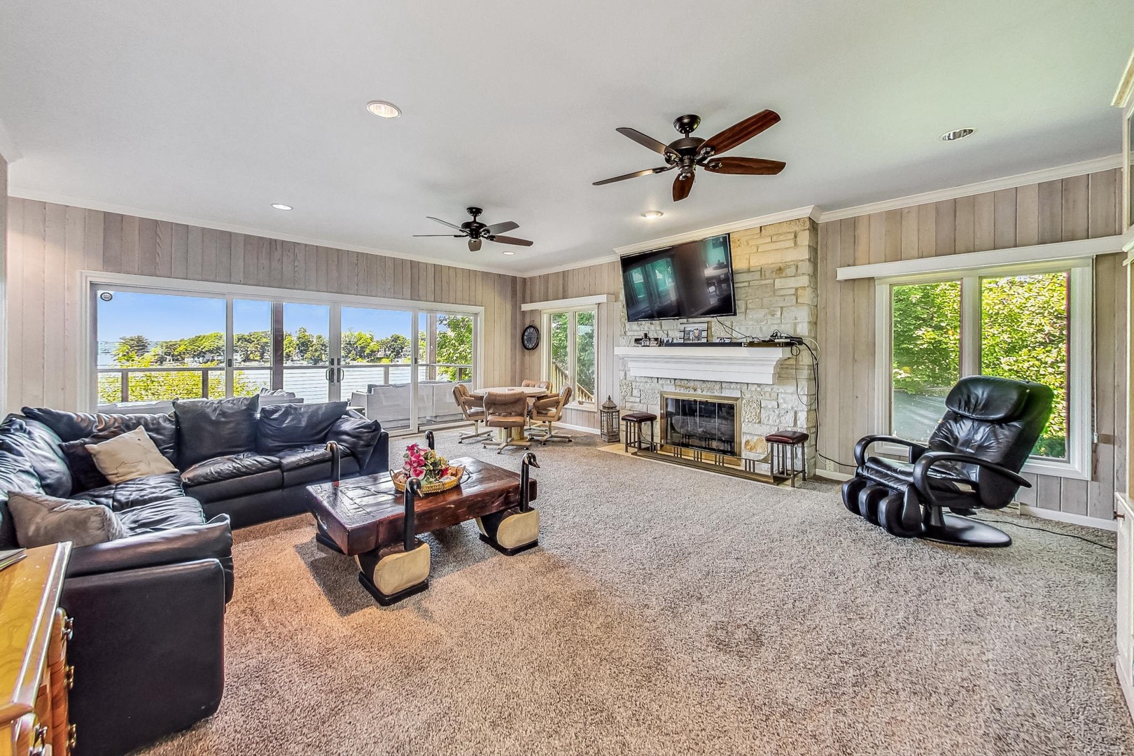 Living Room with Lake Views