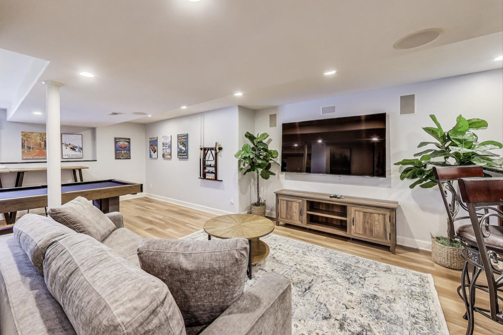 Downstairs TV Room with Sofa Sleeper