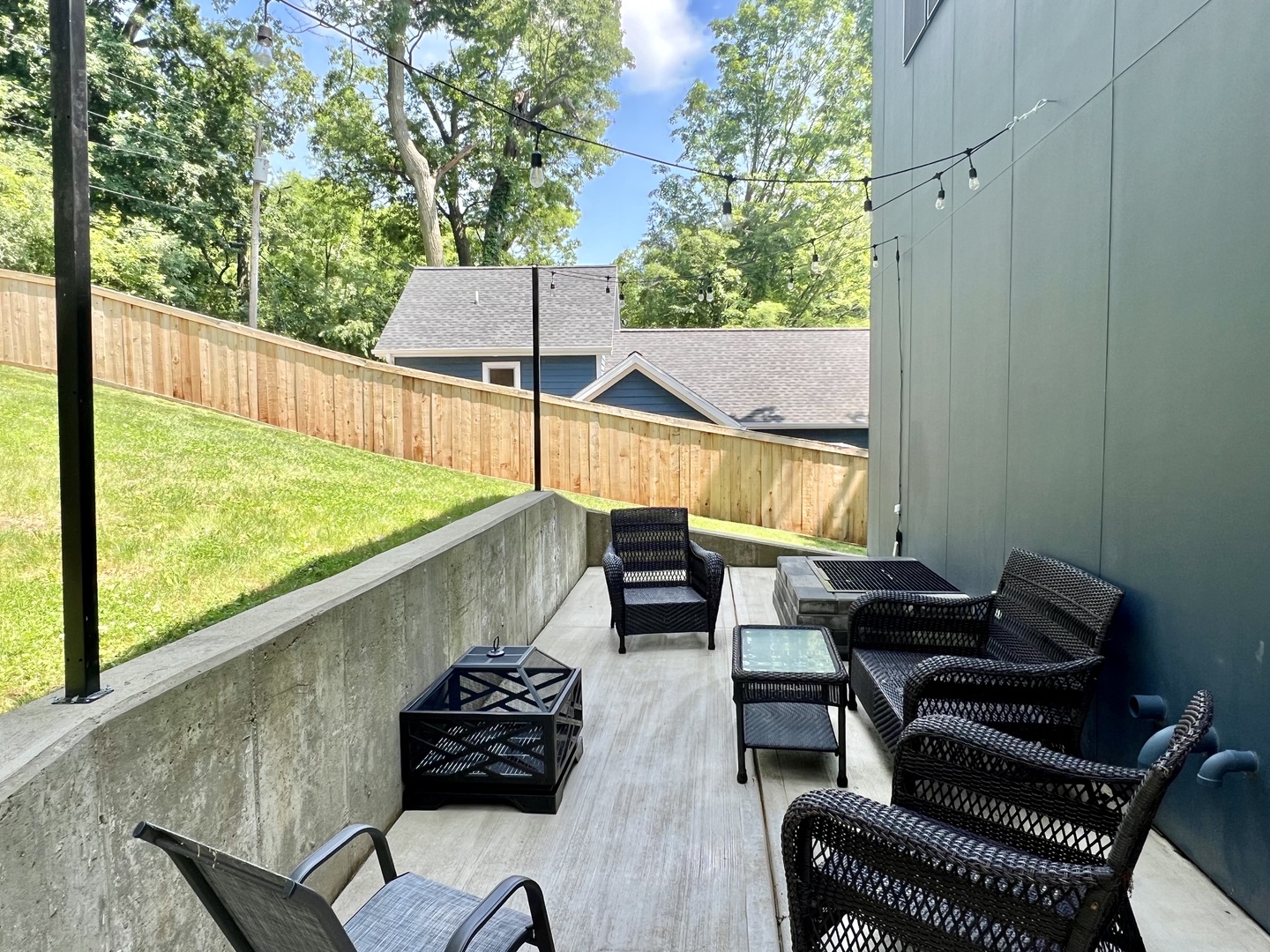 Back Patio with Hanging Lights
