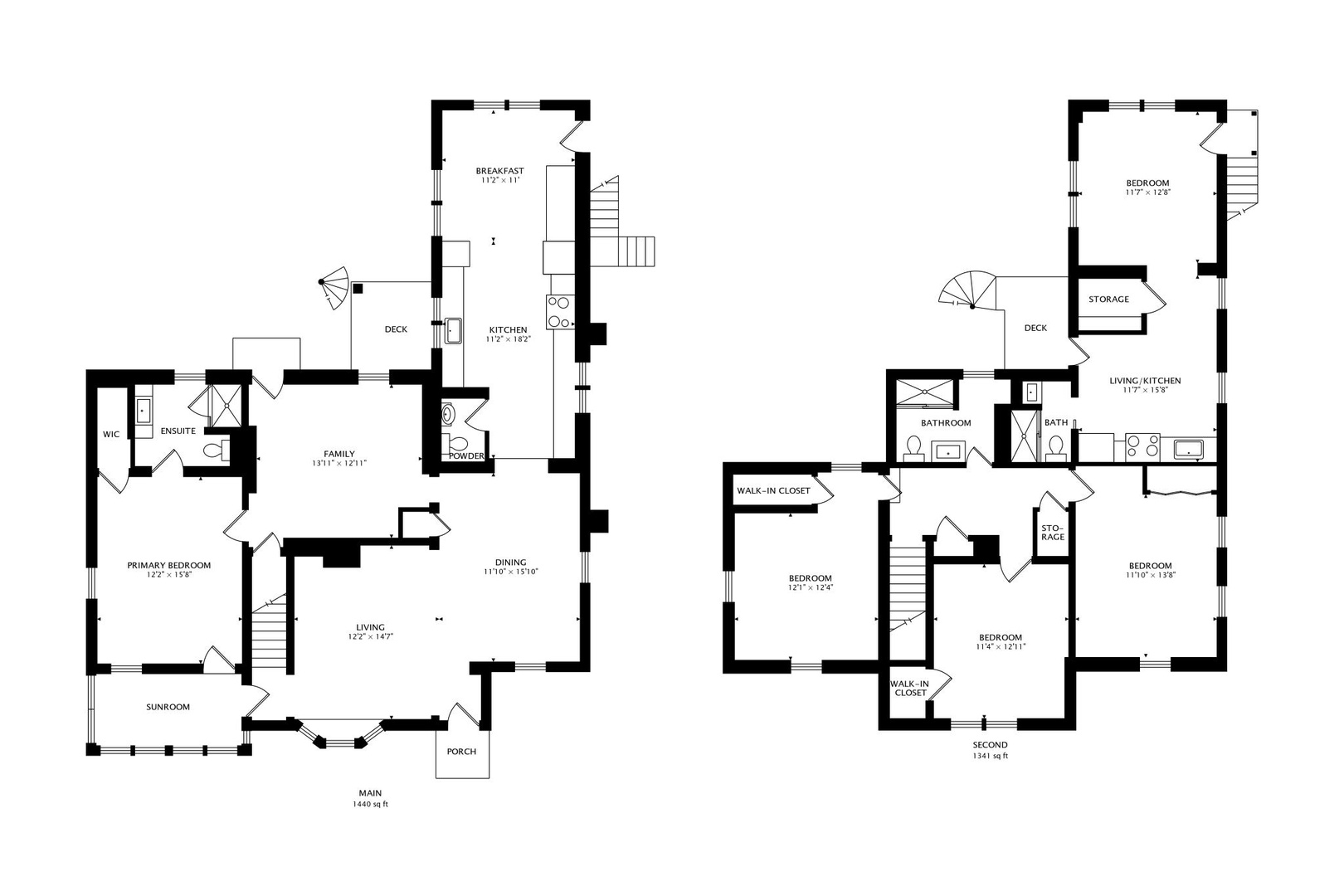 Floor Plan of Main House and Coach House 1st and 2nd Floor