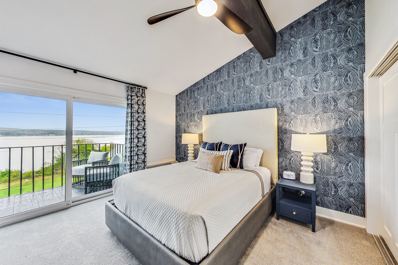 Primary Queen Bedroom w/Balcony and Lake View