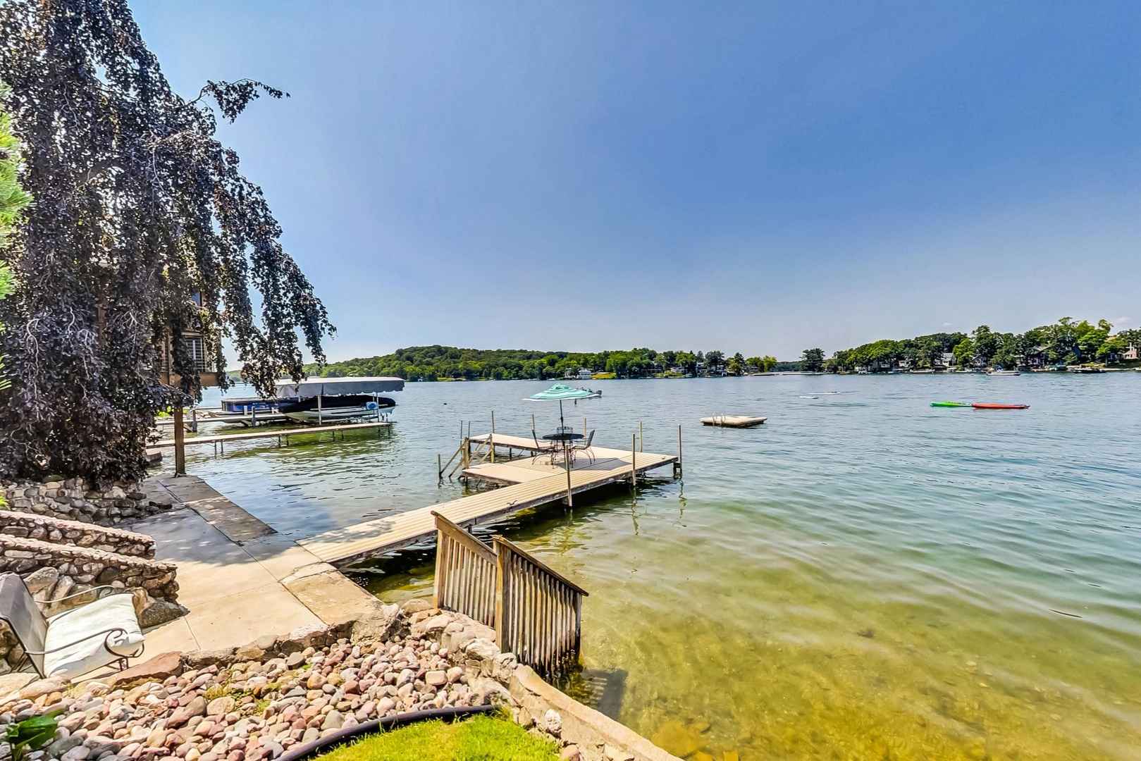 Dock with Table and Chairs plus Floating Raft