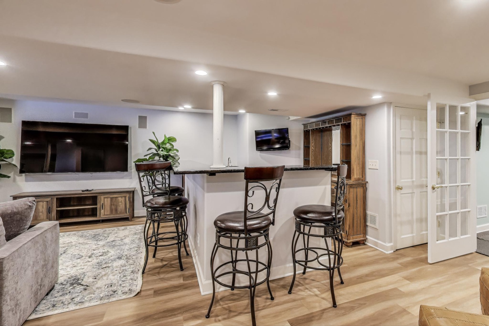 Bar Seating with Additional TV