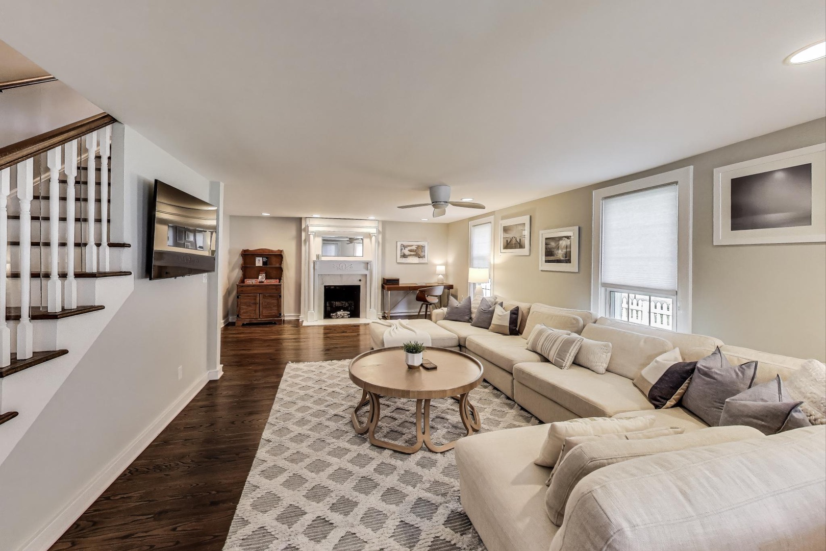 Living Room with Large Sectional Sofa