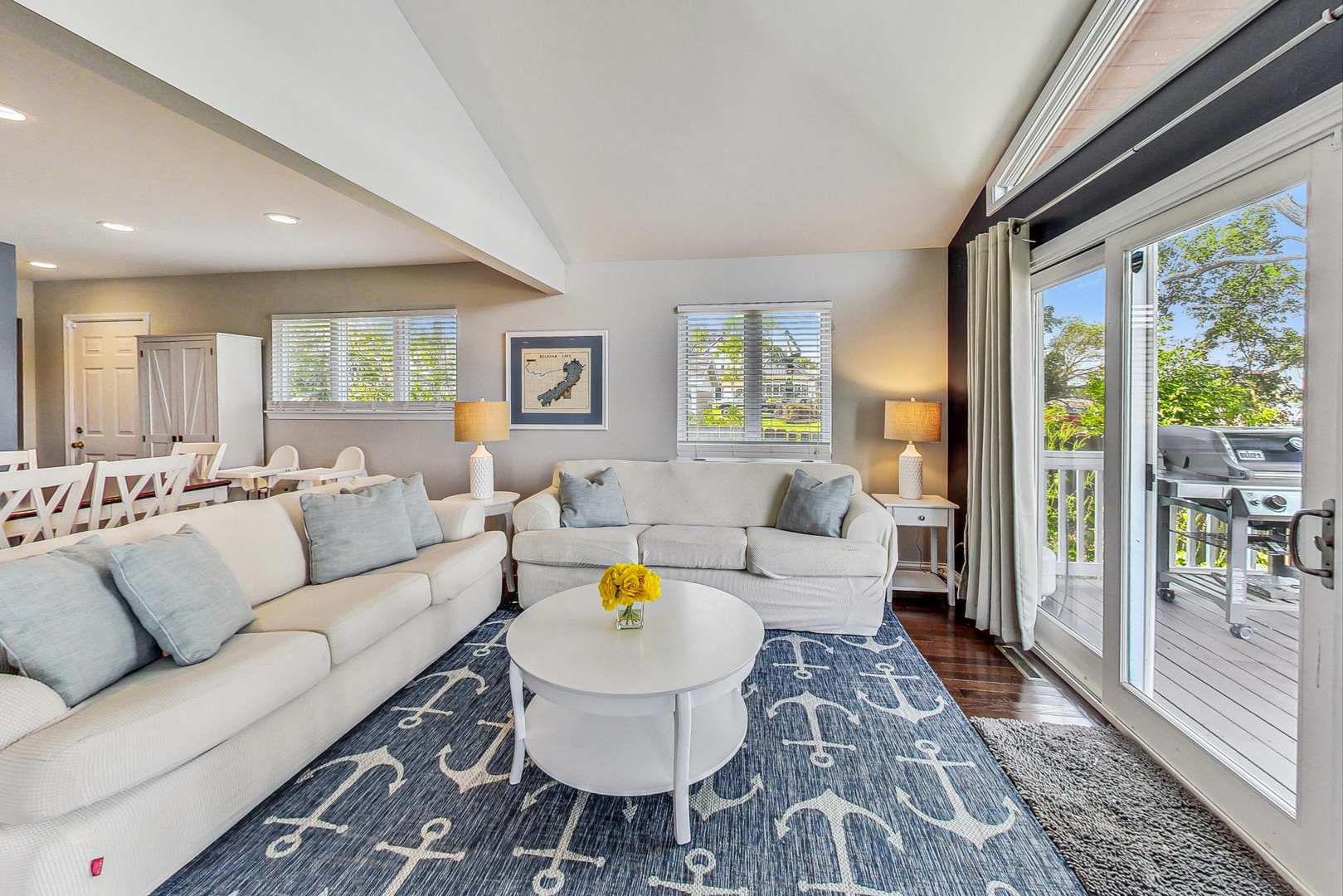 Spacious Living Area with Lake Views