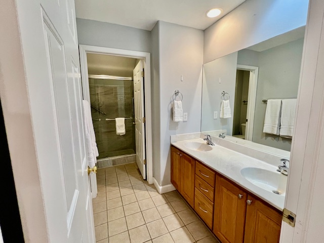 Upstairs - Full Bathroom with Walk-in Shower