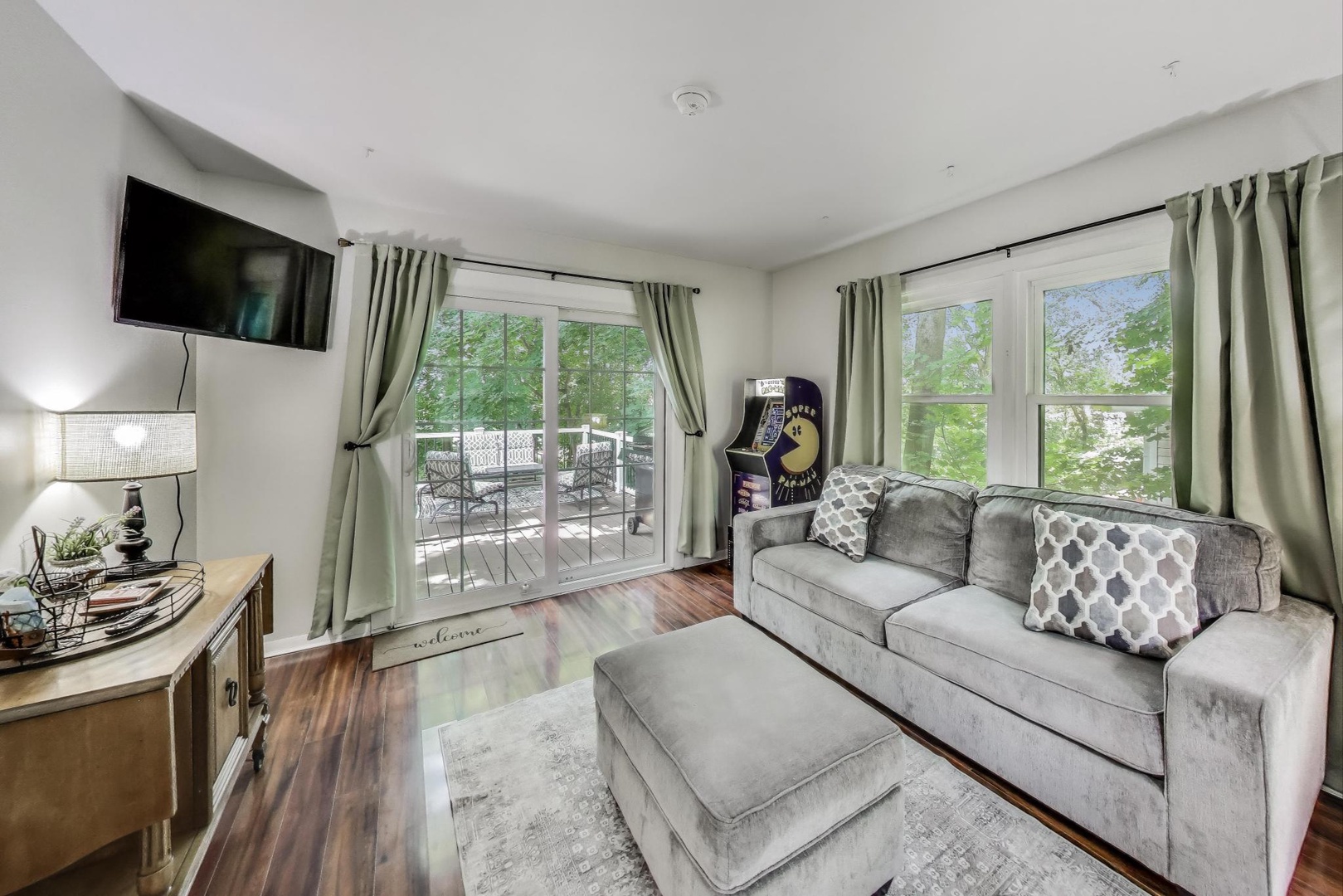 Family Room with Deck Views