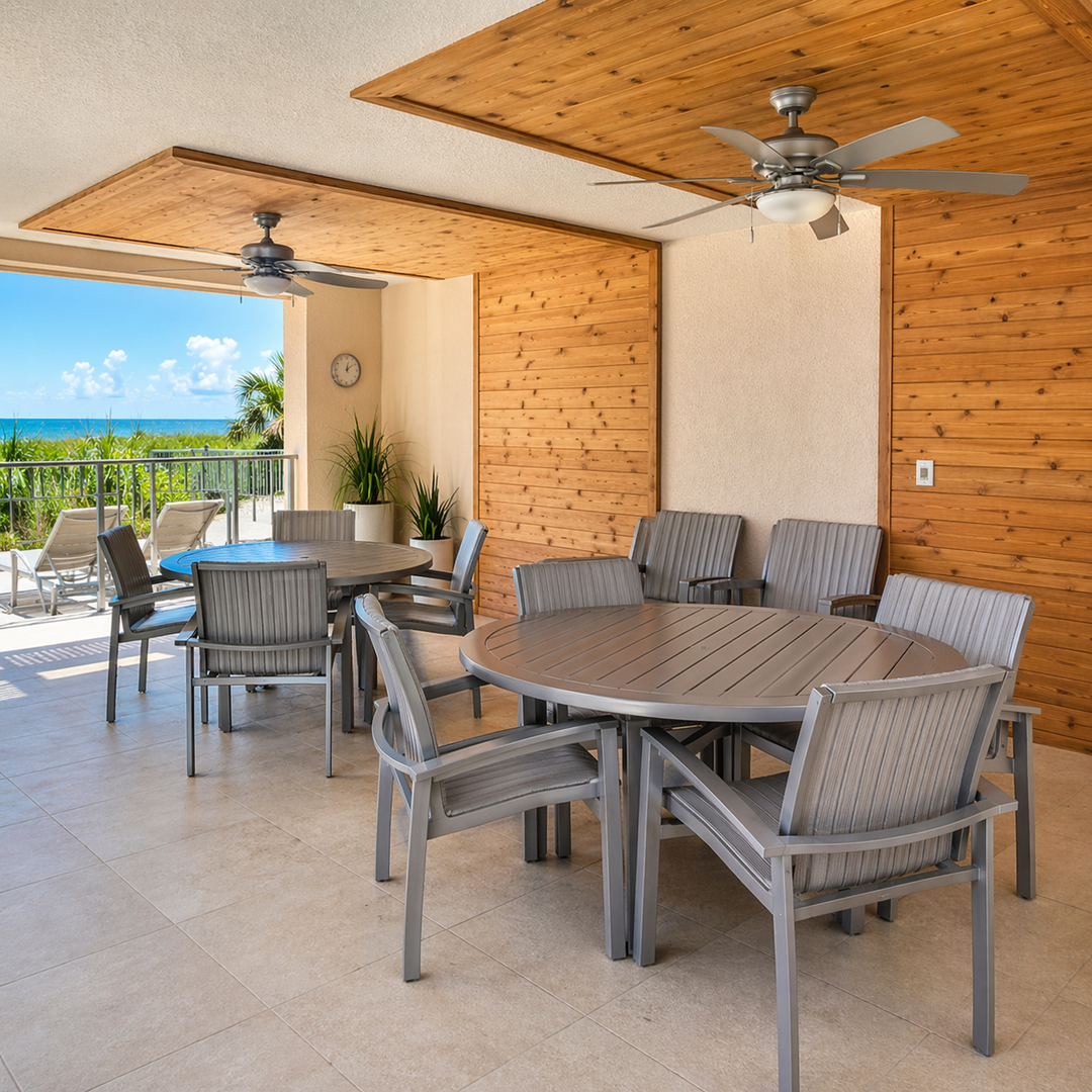 Coastal patio with ocean view