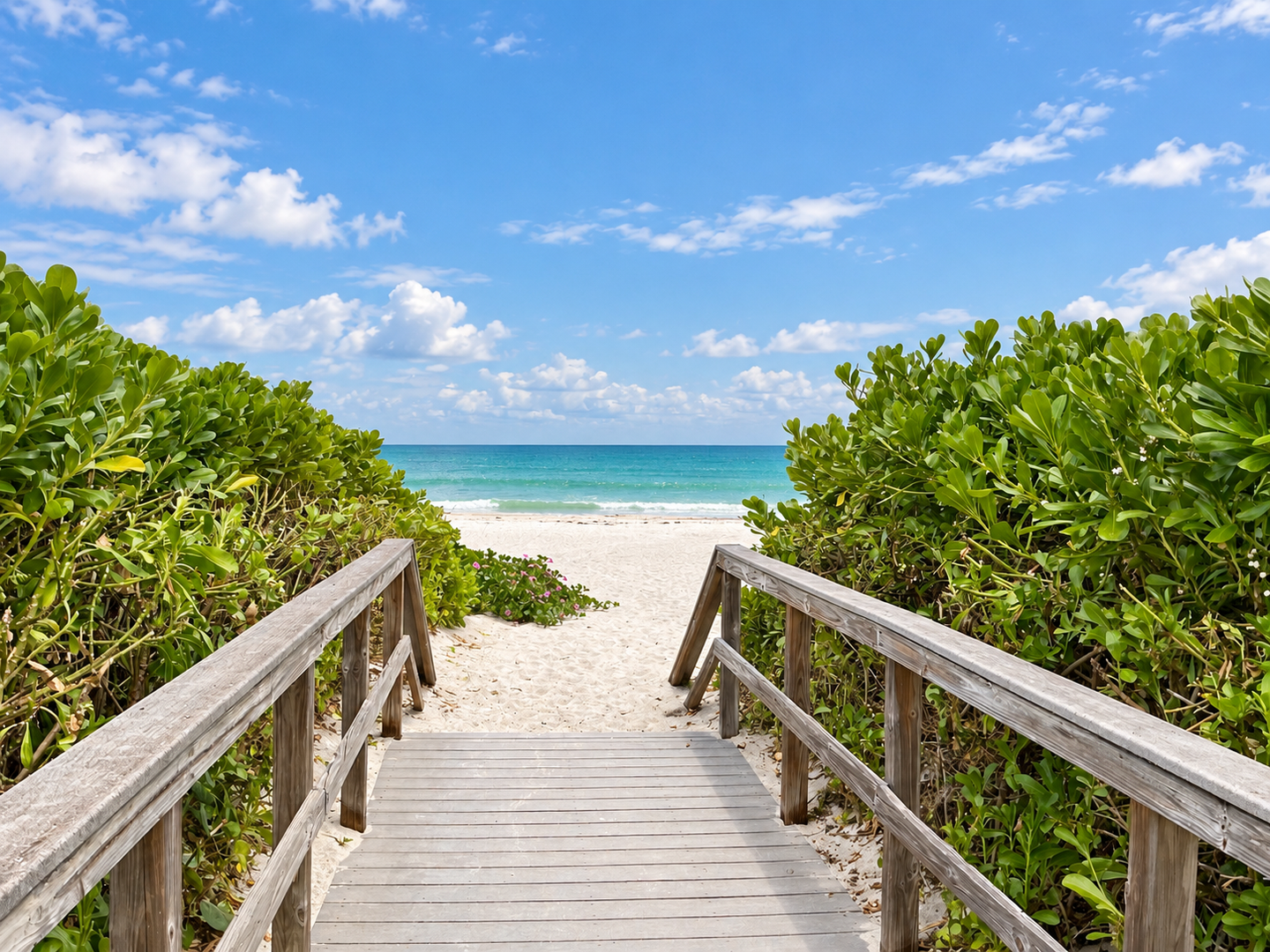 Seaside Walkway to Turquoise Waters