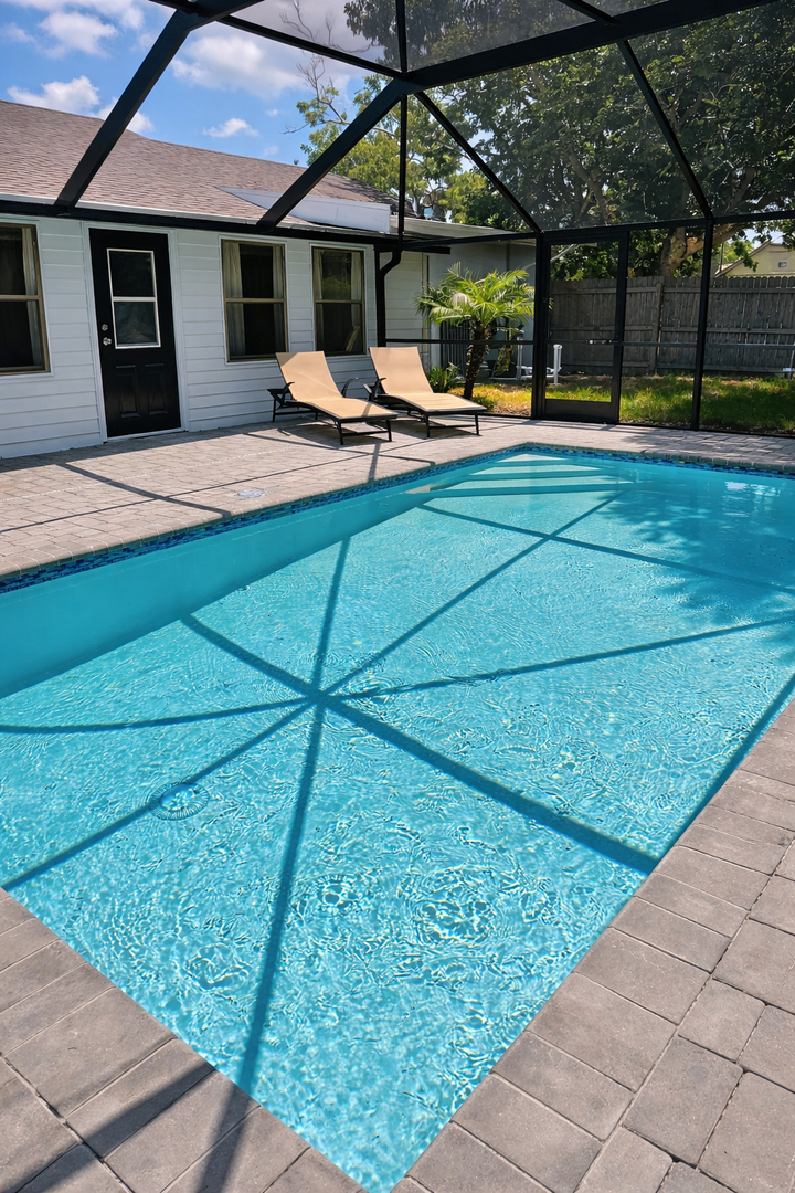 Serene backyard pool retreat