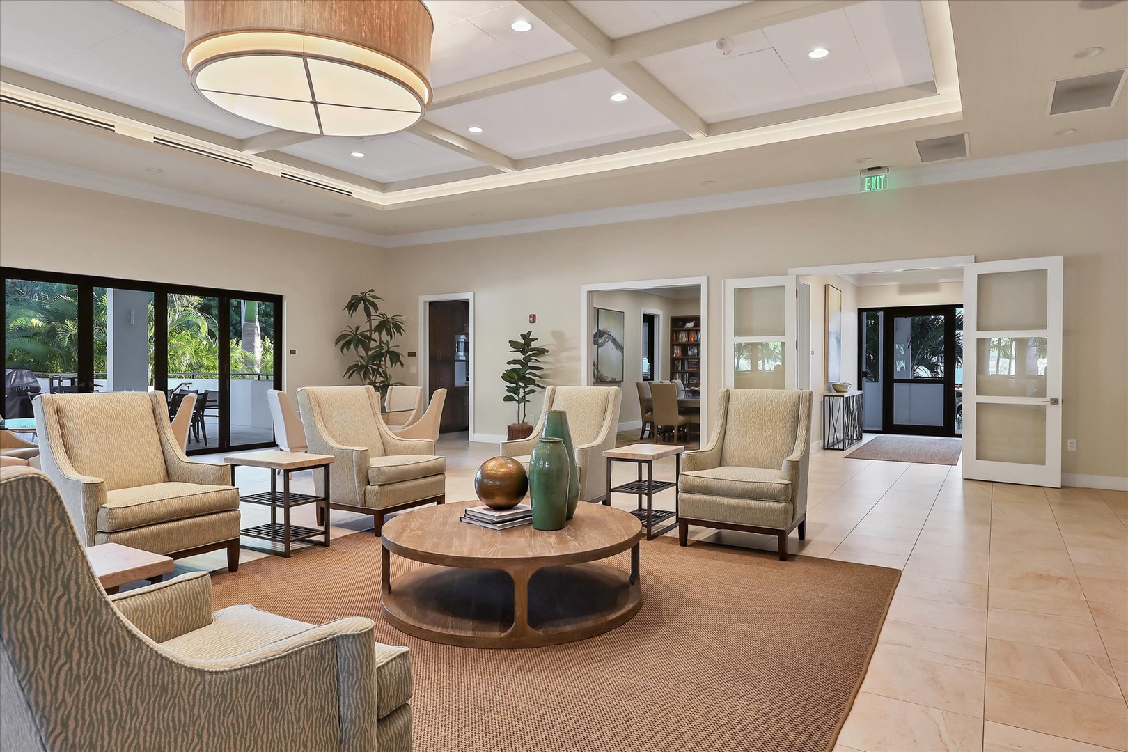 Step into this elegant lobby where sophisticated seating and warm lighting create the perfect welcome to your stay.