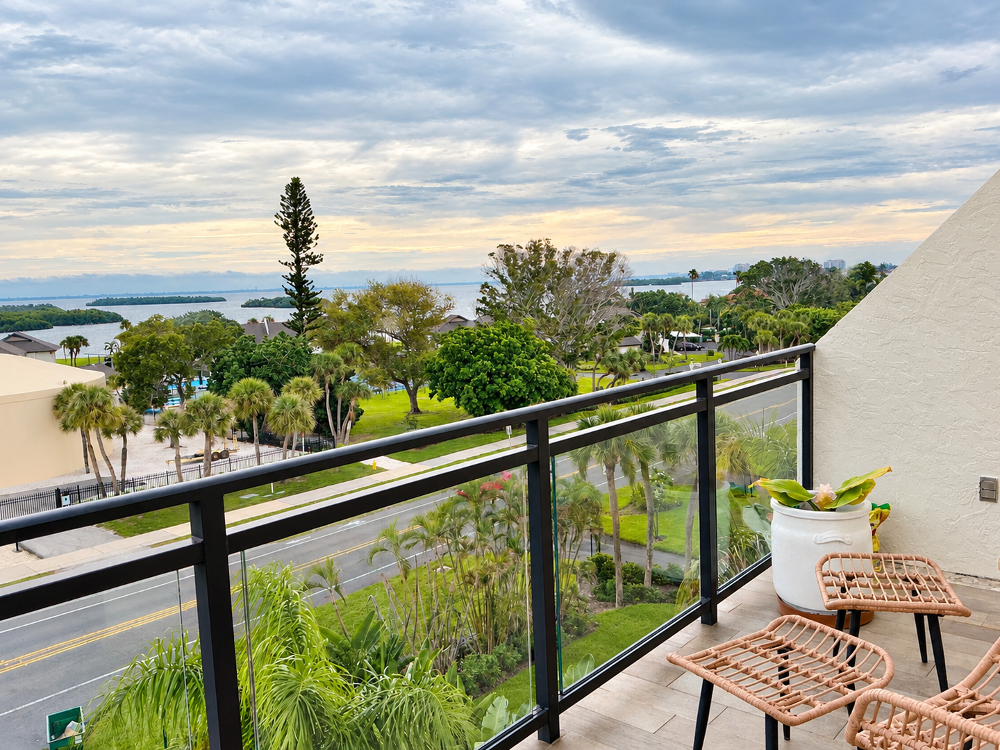 Balcony overlooking the bay