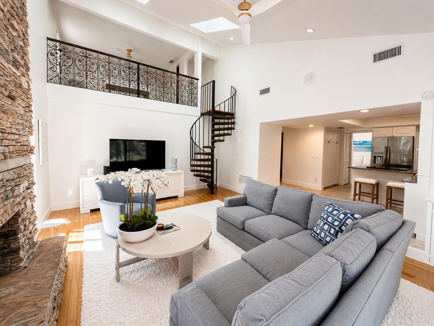 Bayou Breeze Retreat by FVC - Family Room and Office Loft