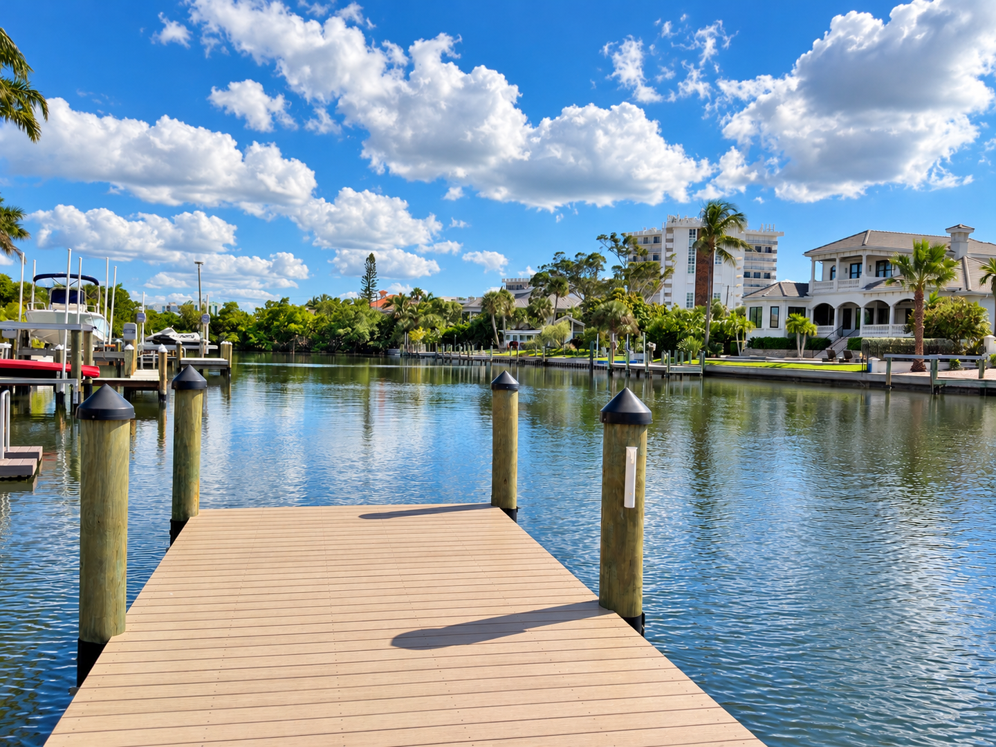 Refined waterfront property exterior
