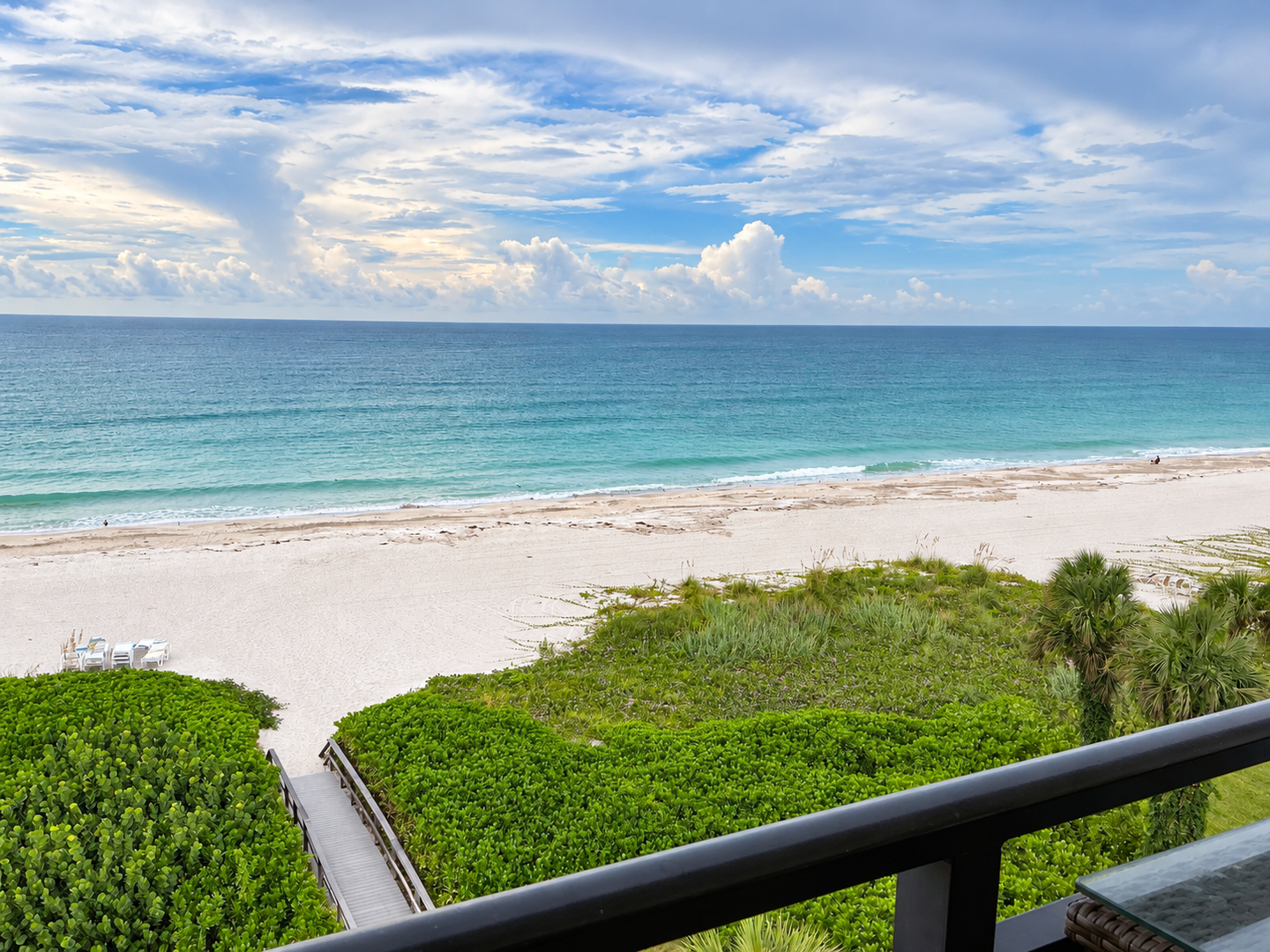 Polished beachfront balcony ocean view
