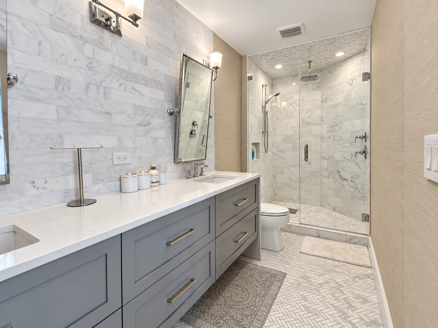 Polished Double Vanity Bathroom