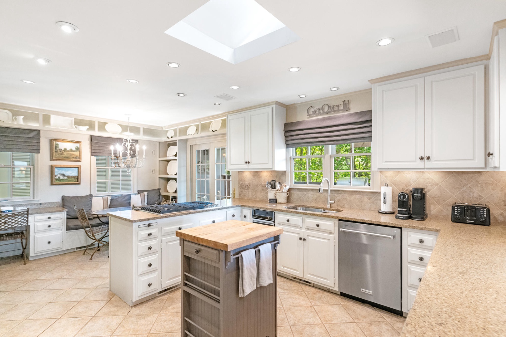 Kitchen---Bright and Open Floor Plan, Stainless Appliances, Butcher Block