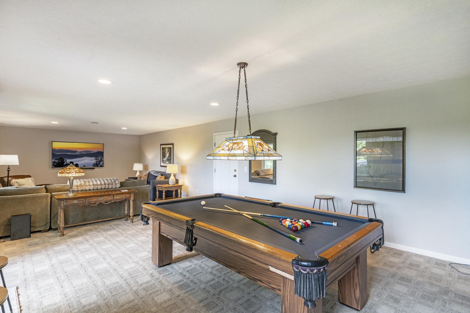 Billiards Table---Downstairs, Living Area, Television