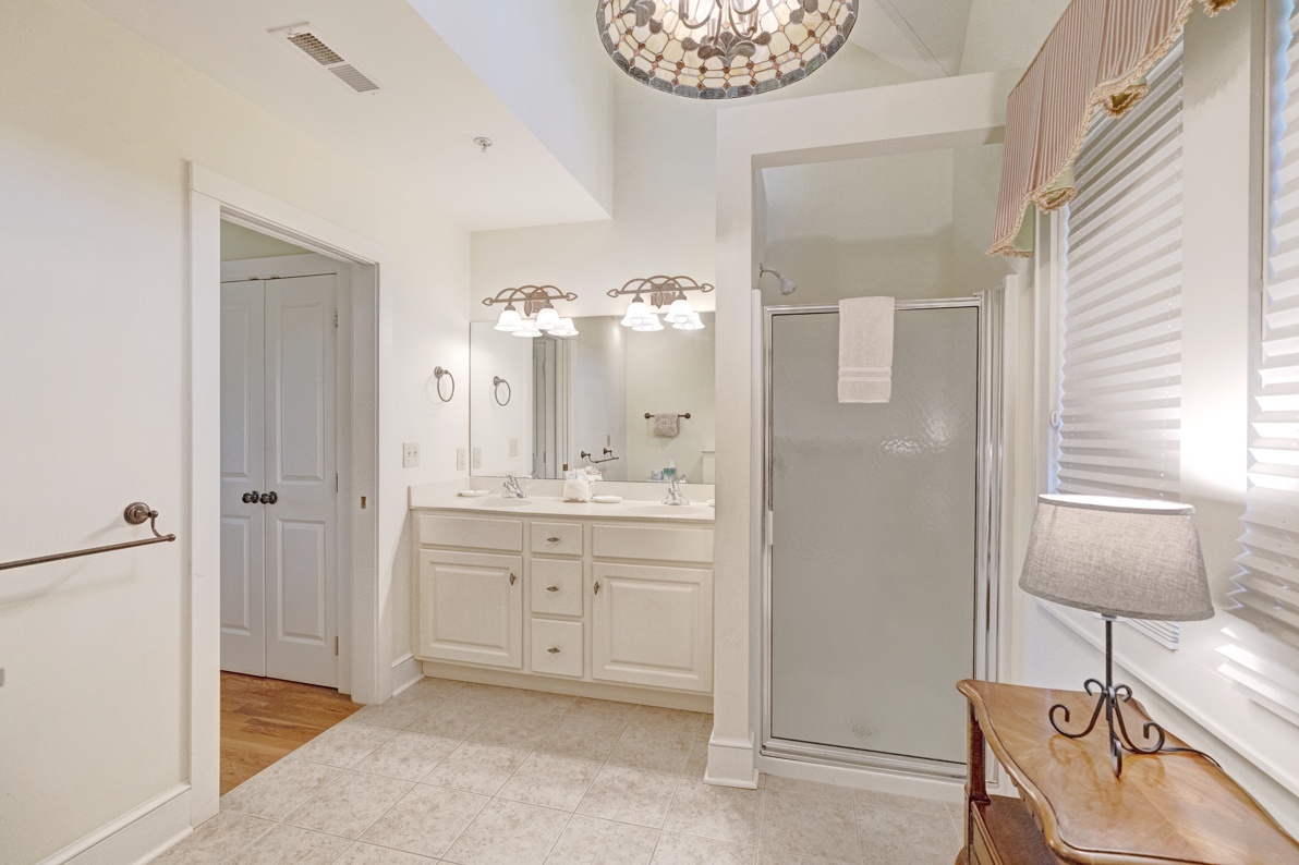 Primary Bathroom--- Double Sinks, Shower Stall