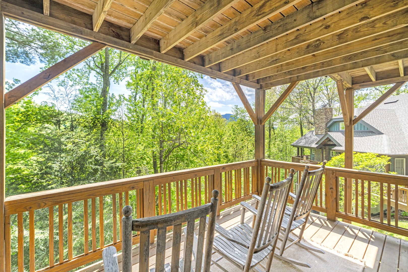 Lower Level Deck Area---Rocking Chairs, Mountain View
