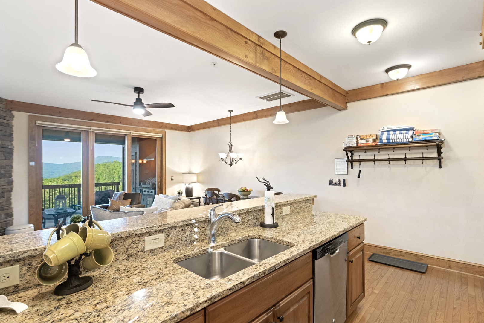 Open Floor Plan---Kitchen, Dining and Living Rooms, Mountain View