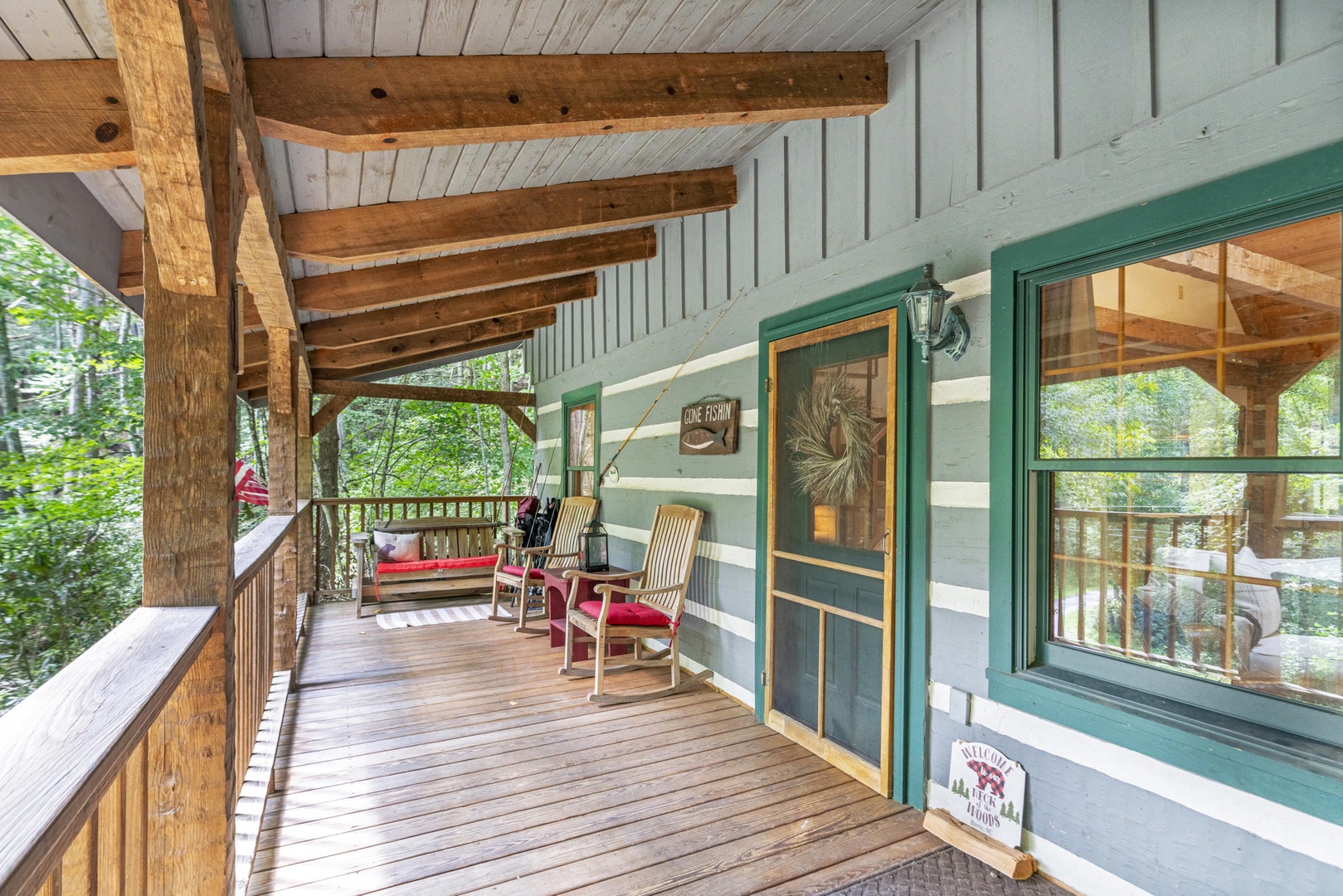 Covered Porch---Rocking Chairs and Swing