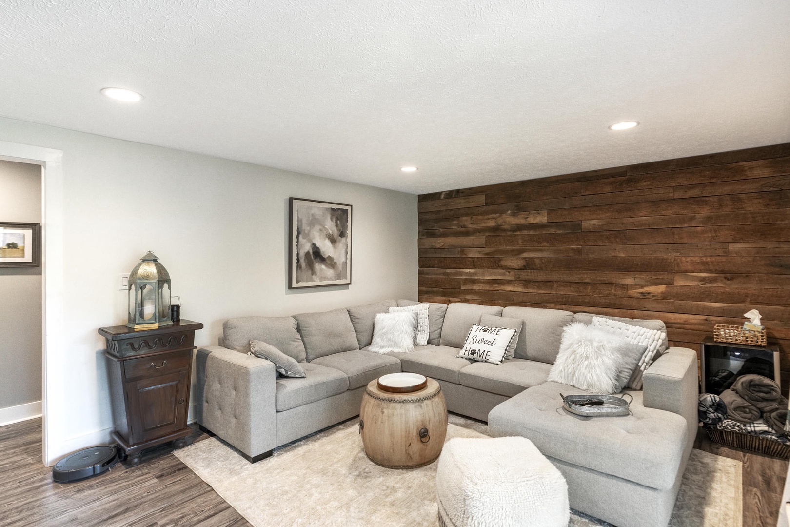 Living Space---Comfortable Seating, Television, Balcony Access, Downstairs