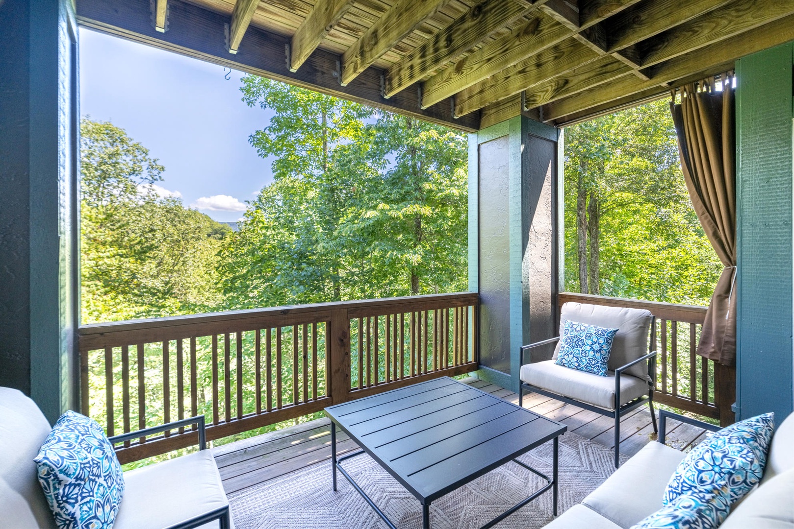Deck Area--- Comfortable Outside Furniture, Wooded View