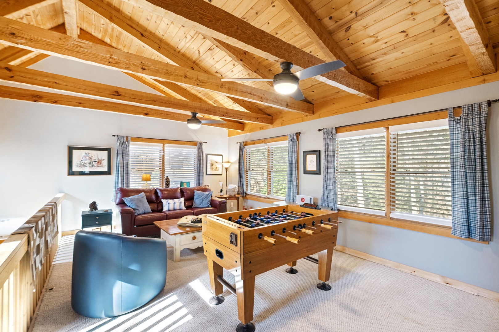 Loft Area---Foosball Table, TV