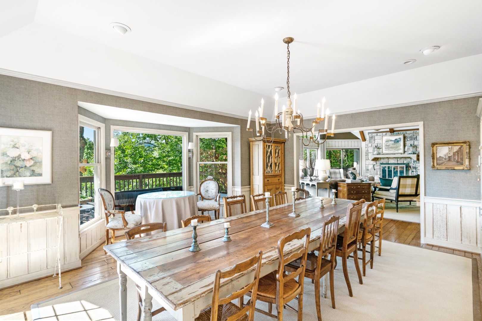 Dining Room---Large Table with Ample Seating, Natural Light, View