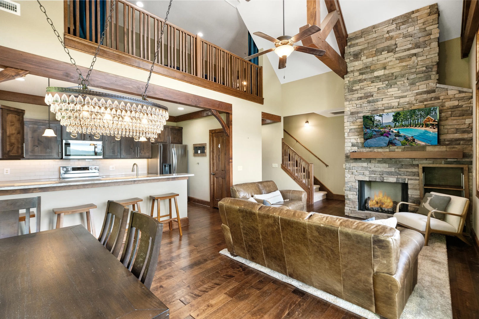 Open Floor Plan---Living, Dining and Kitchen, Loft Area