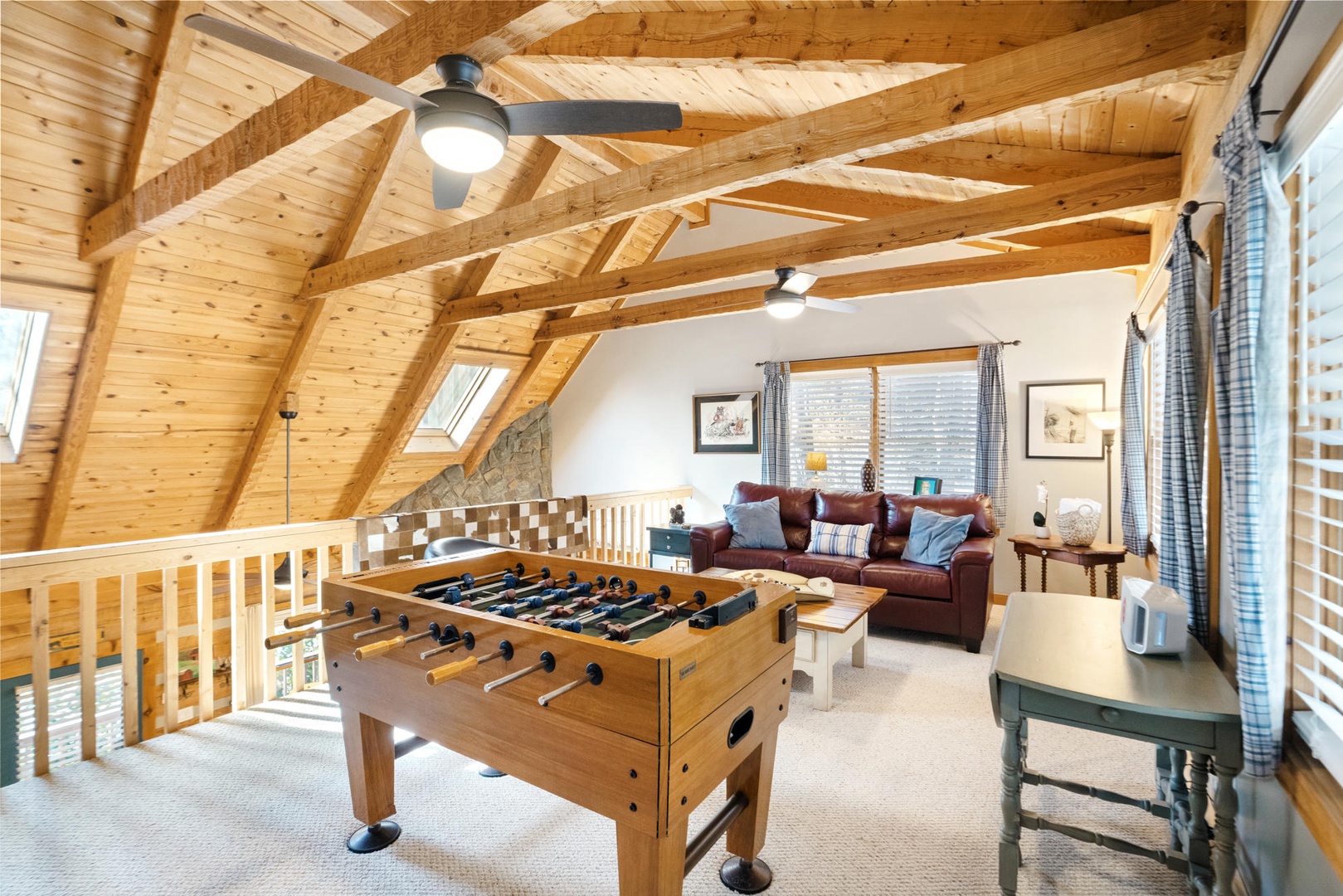 Loft Area---Sleeper Sofa, Foosball Table