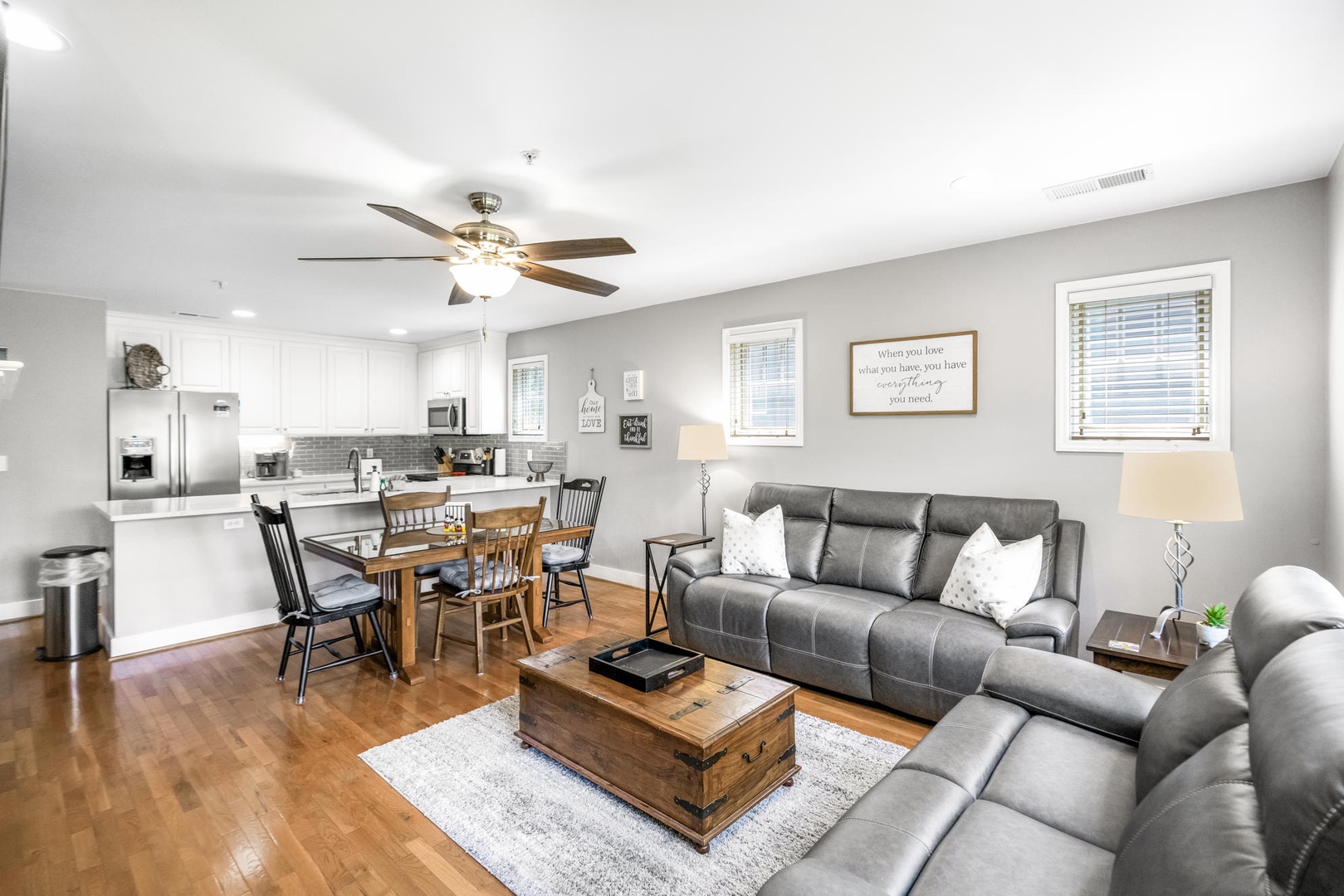 Open Floor Plan---Living, Dining and Kitchen