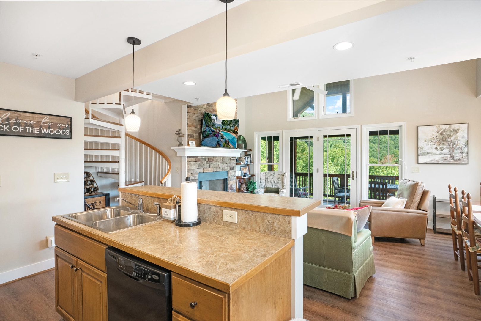 Open Floor Plan---Kitchen and Living Areas