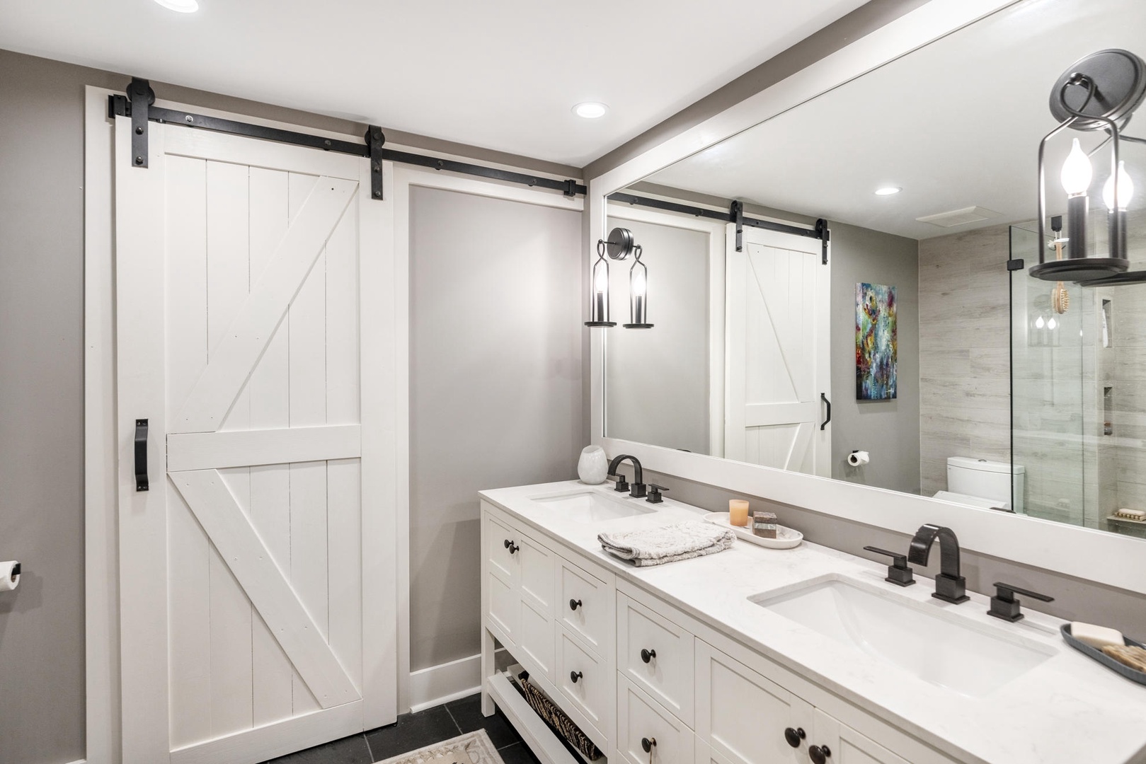 Guest Bathroom---Downstairs, Tiled Shower