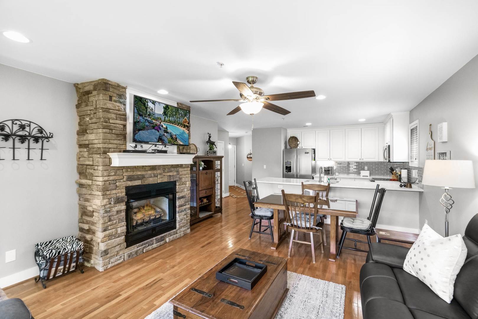 Living Room---Television, Gas Logs