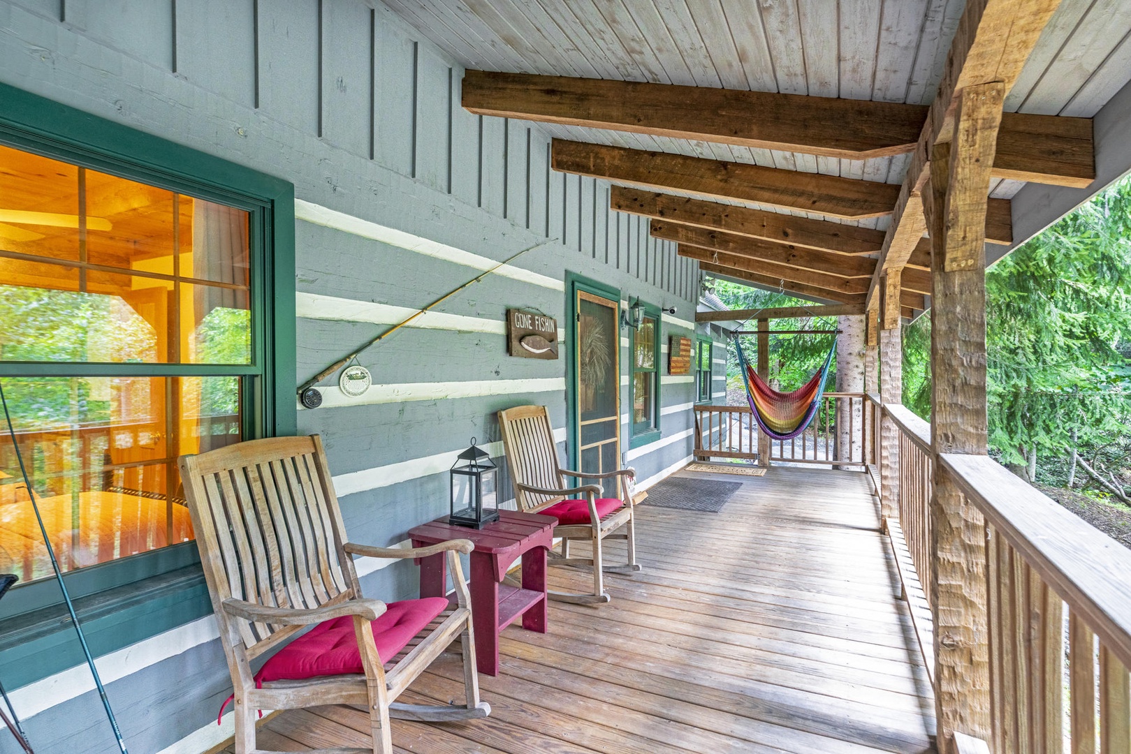 Covered Porch---Rocking Chairs, Hammock