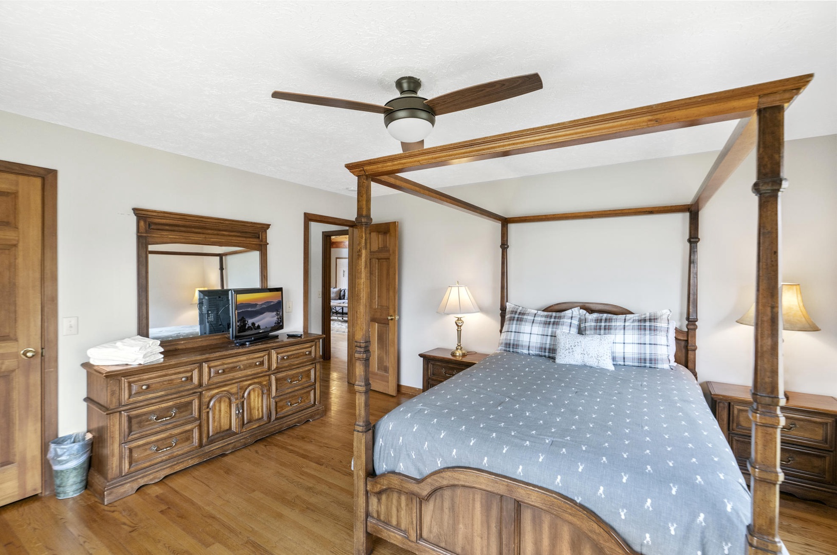 Guest Bedroom---Main Floor, Queen Size Bed, TV