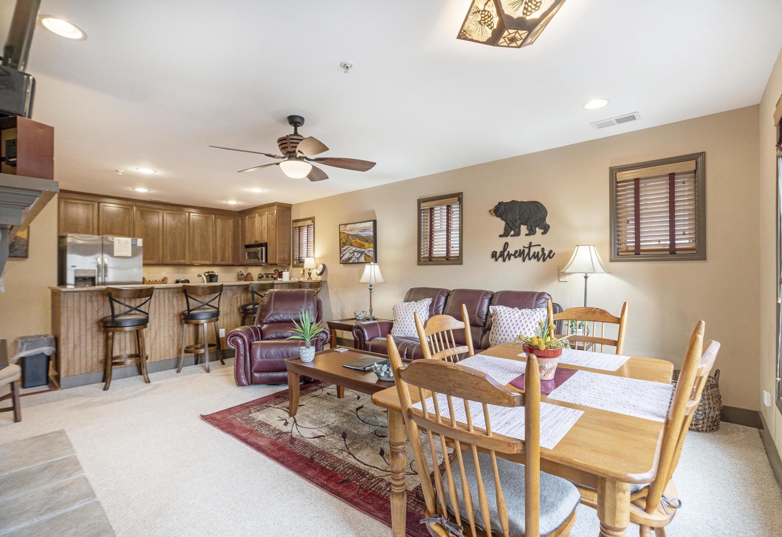 Living room, dining area