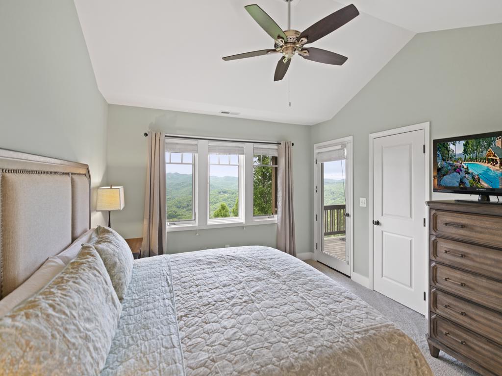 Primary Bedroom---King Size Bed, TV, Mountain View