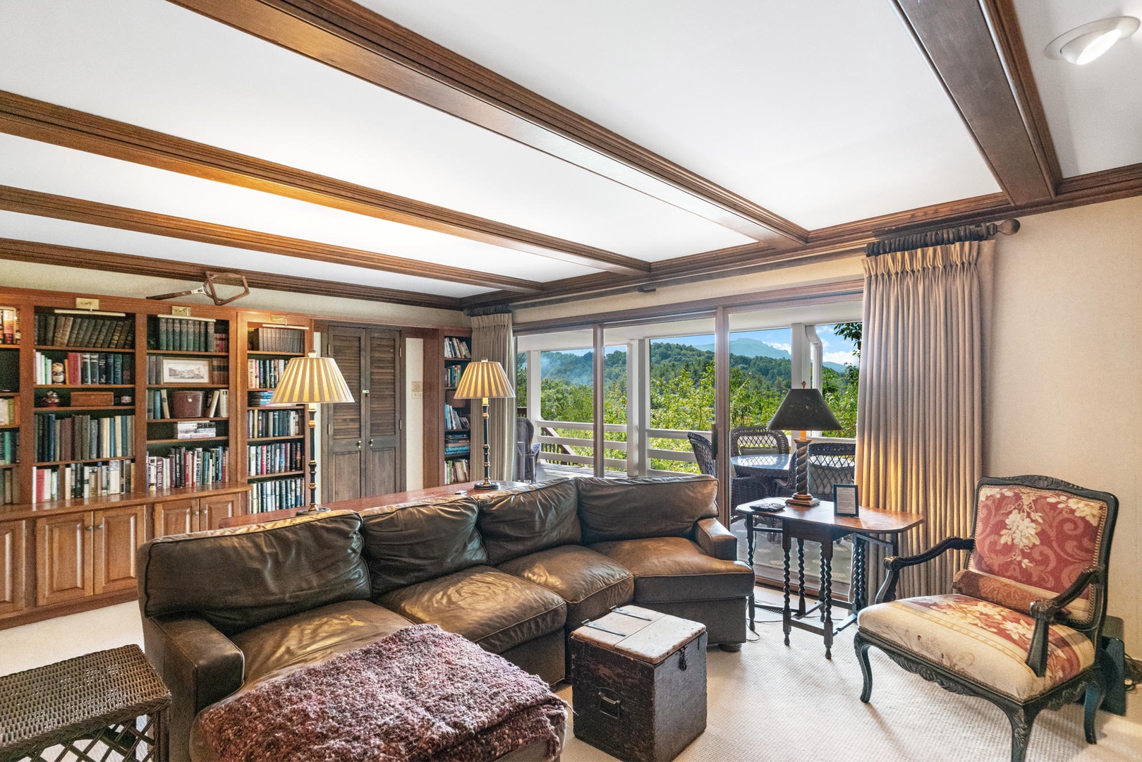 Den Area---Cozy Furniture, Natural Lighting, Downstairs