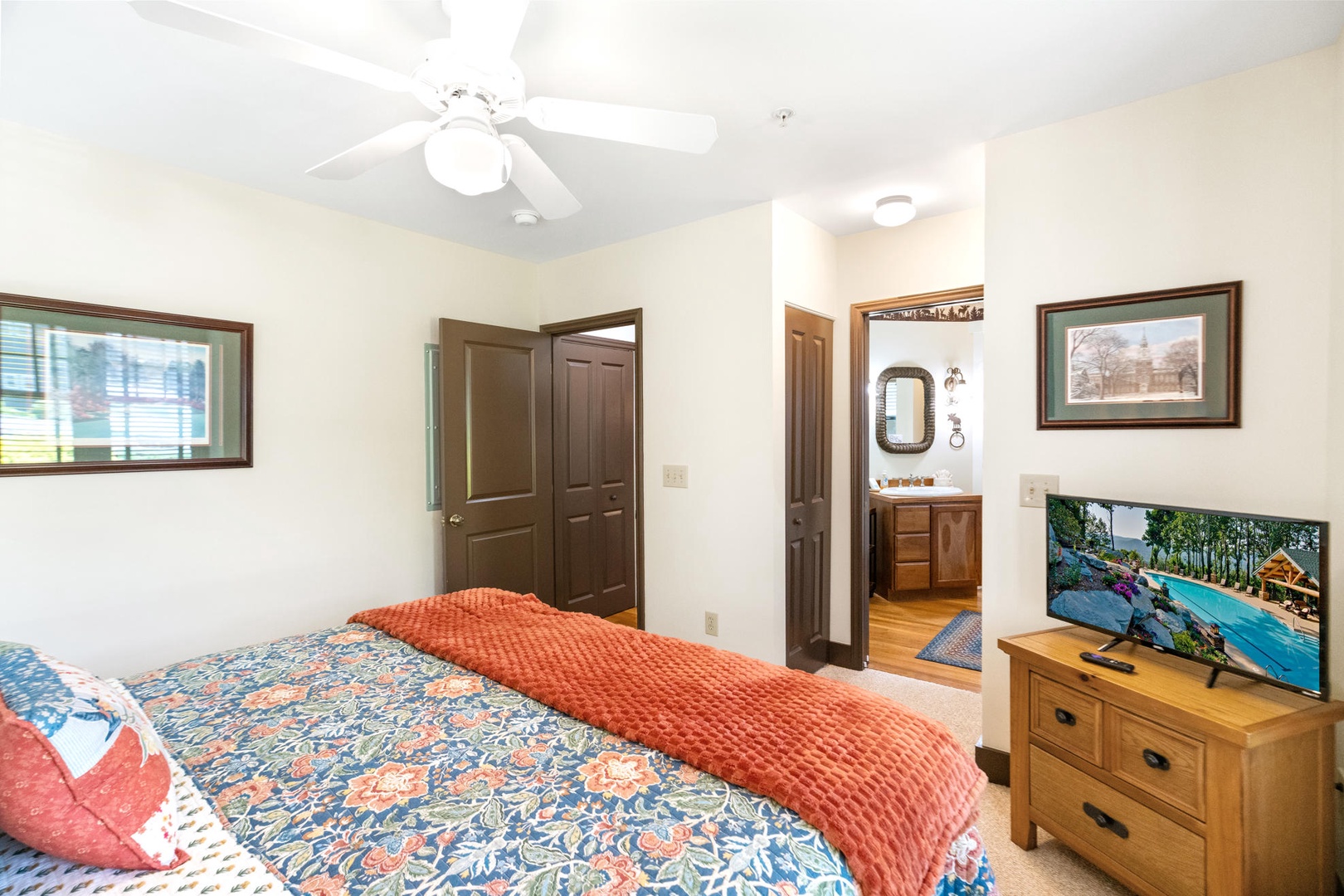 Guest Bedroom---King Size Bed, Television
