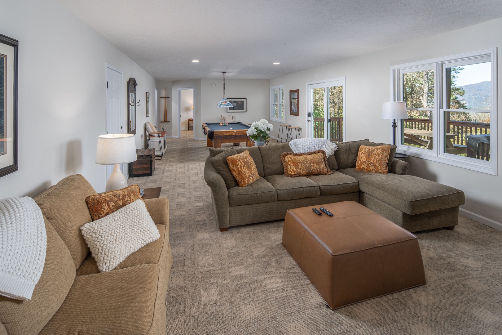 Den Area---Downstairs, Television, Billiards