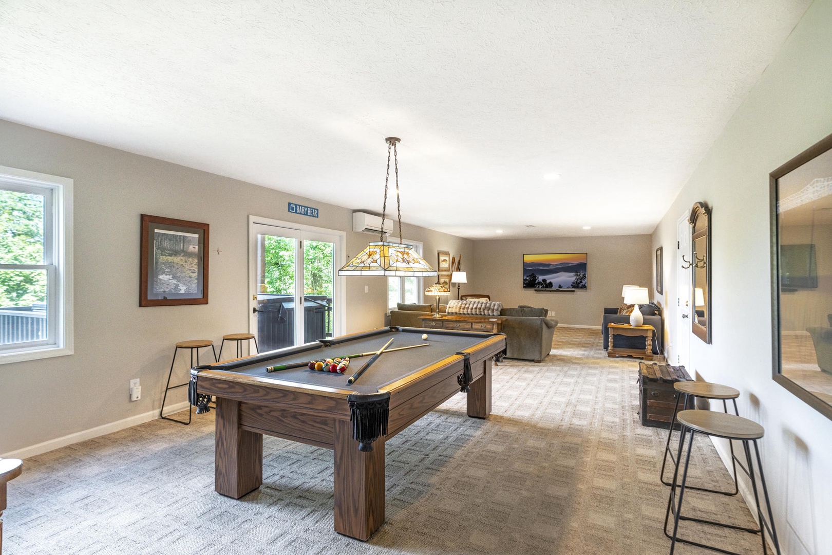 Billiards Table---Downstairs, Living Area, Television
