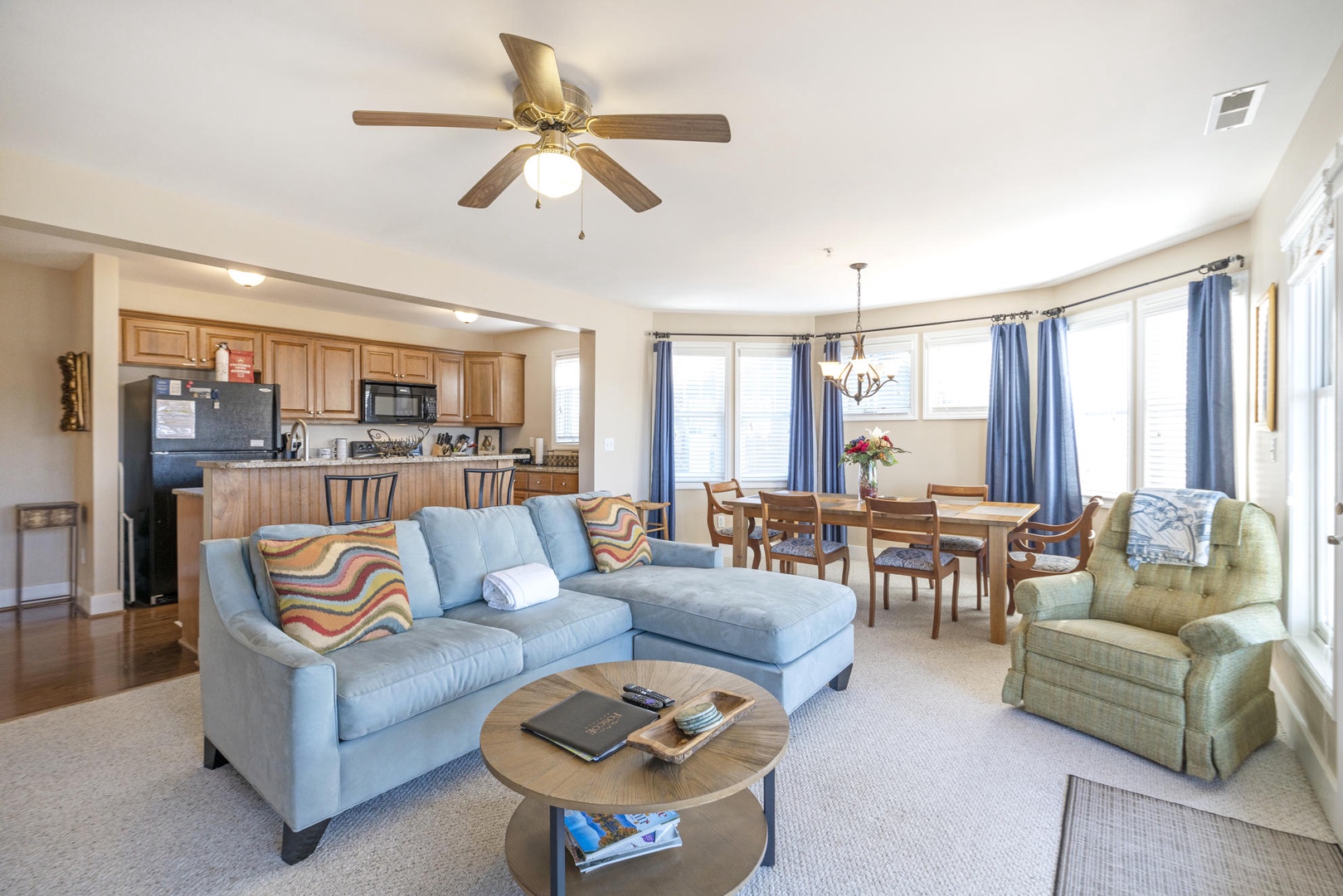 Living Room--- Bright and Inviting with Windows