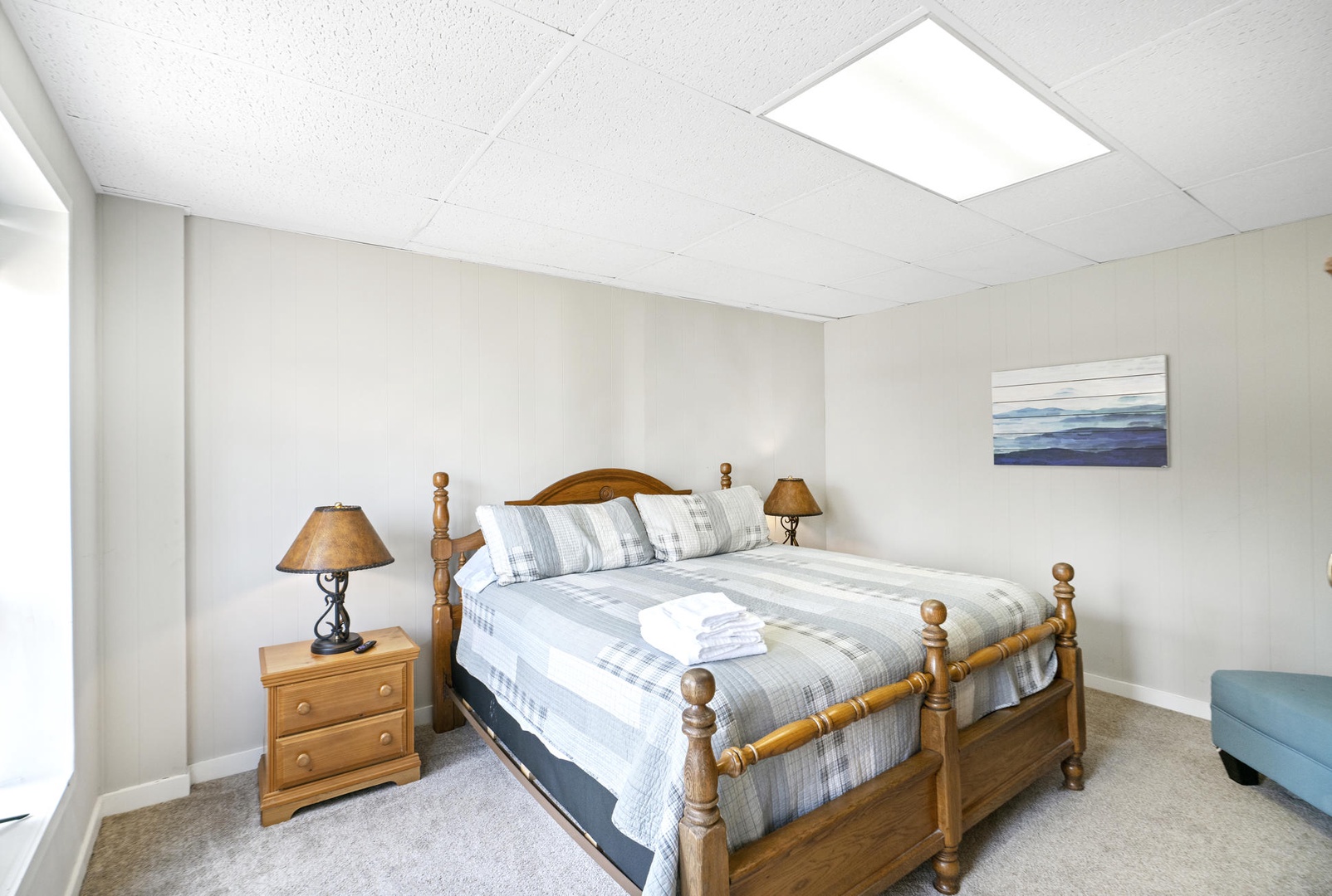 Guest Bedroom---Downstairs, King Size Bed