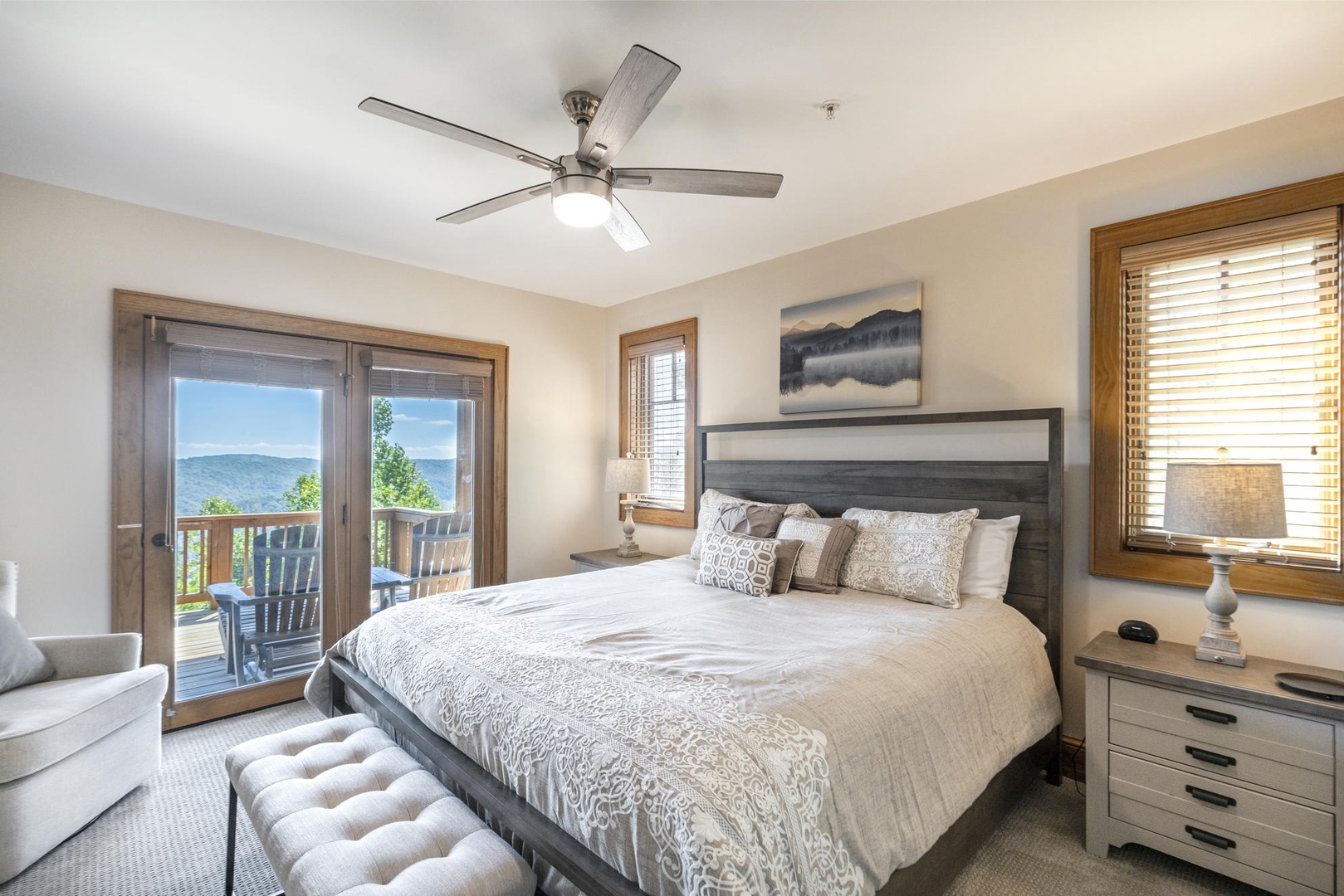 Primary Bedroom---King Size Bed, Mountain View