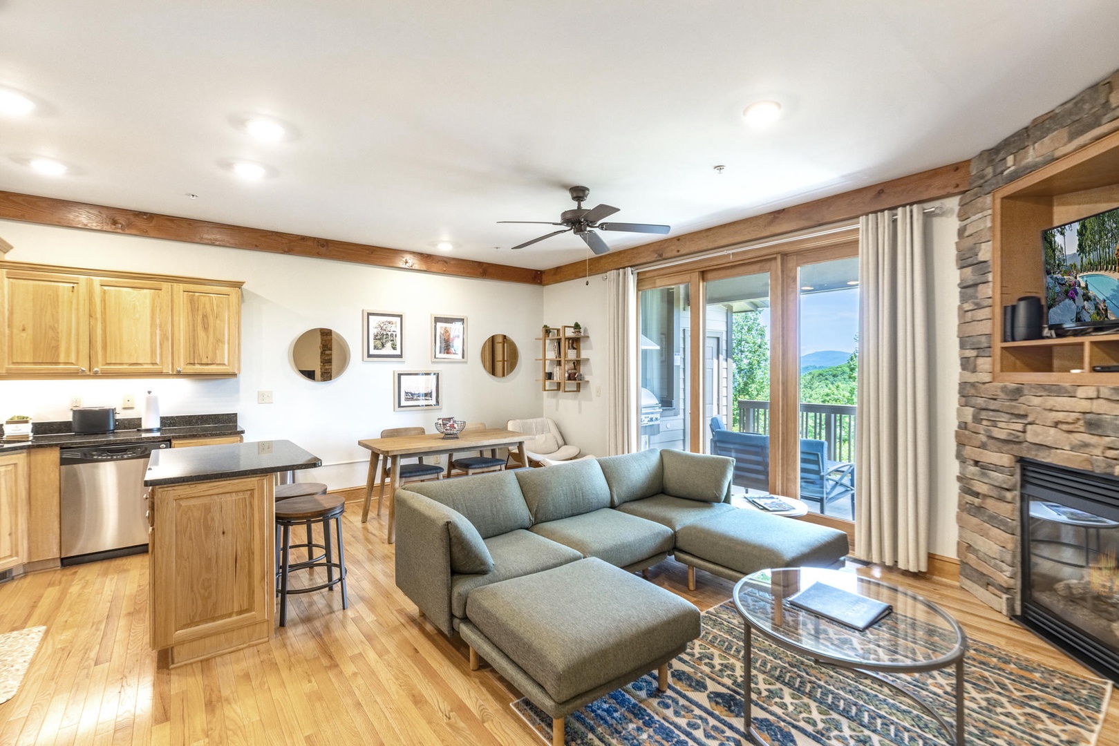 Open Floor Plan---Living Room, Dining and Mountain View